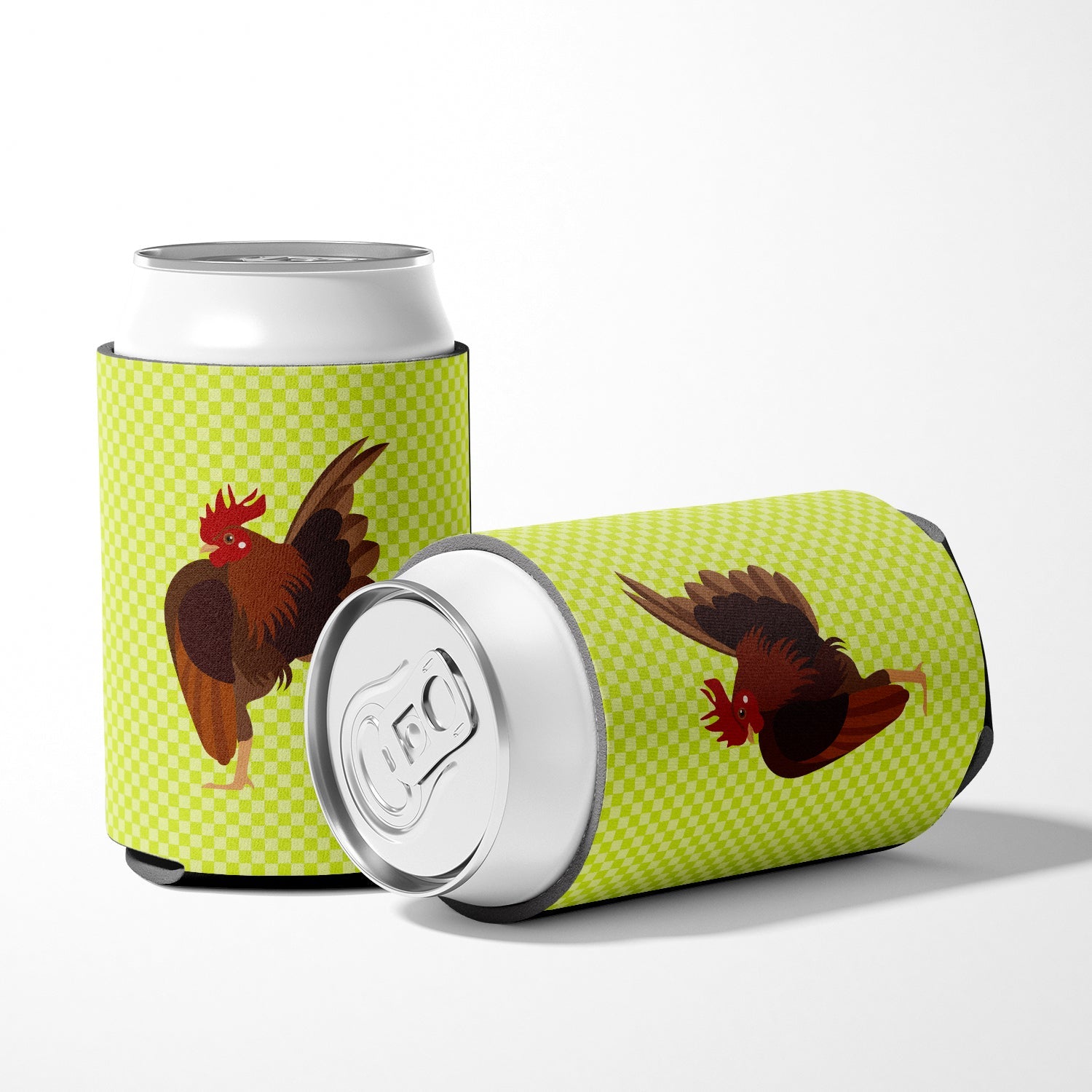 Malaysian Serama Chicken Green Can or Bottle Hugger Cooler Sleeve for Standard 12 oz Cans, Insulated Foam Beer & Soda Can Hugger Reusable
