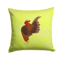 Malaysian Serama Chicken Green Decorative Throw Pillow 14x14 Indoor Outdoor Accent Cushion, Fabric Cover with Insert for Sofa, Bed, Porch & Living Room