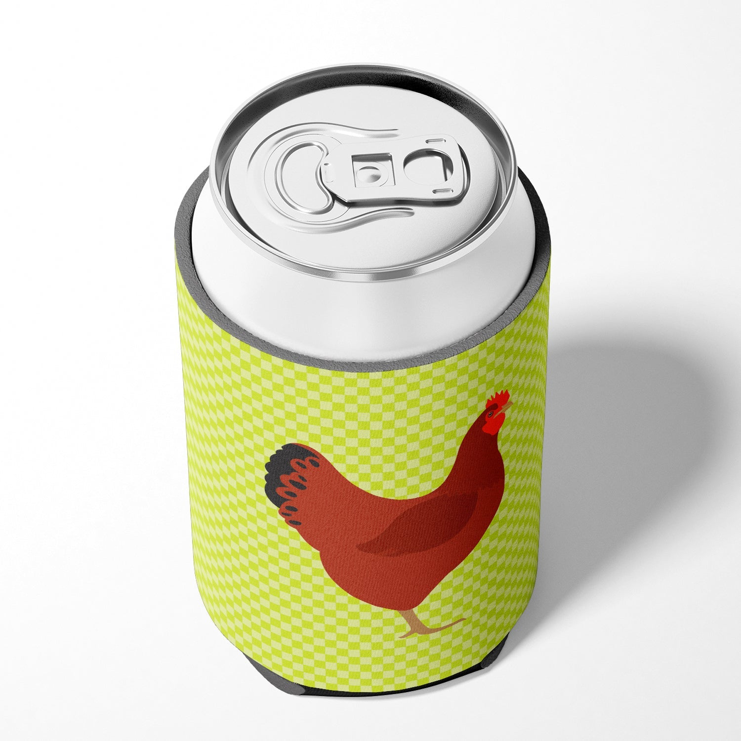 New Hampshire Red Chicken Green Can or Bottle Hugger Cooler Sleeve for Standard 12 oz Cans, Insulated Foam Beer & Soda Can Hugger Reusable