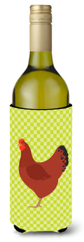 New Hampshire Red Chicken Green Wine Bottle Hugger Gift Sleeve for Standard 750 ml Bottles, Insulated Reusable Also Fits Mini Shot & Pint Bottles