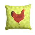 New Hampshire Red Chicken Green Decorative Throw Pillow 14x14 Indoor Outdoor Accent Cushion, Fabric Cover with Insert for Sofa, Bed, Porch & Living Room