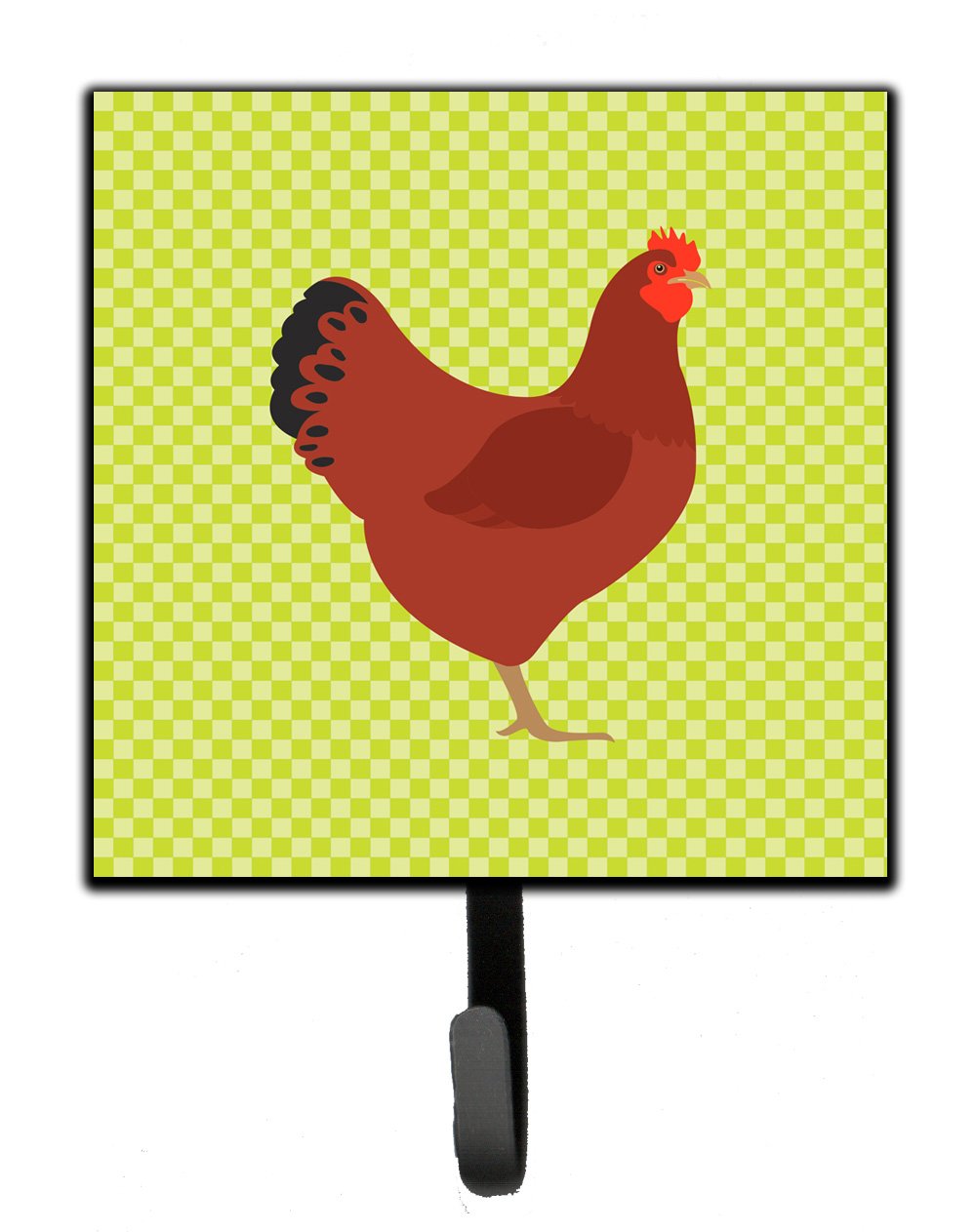 New Hampshire Red Chicken Green Leash or Key Holder Wall Hooks, Key Hooks Holder, Coat Rack Wall Mount, Coat Hooks, Hooks for Hanging Keys, Towels, Aprons, Leashes