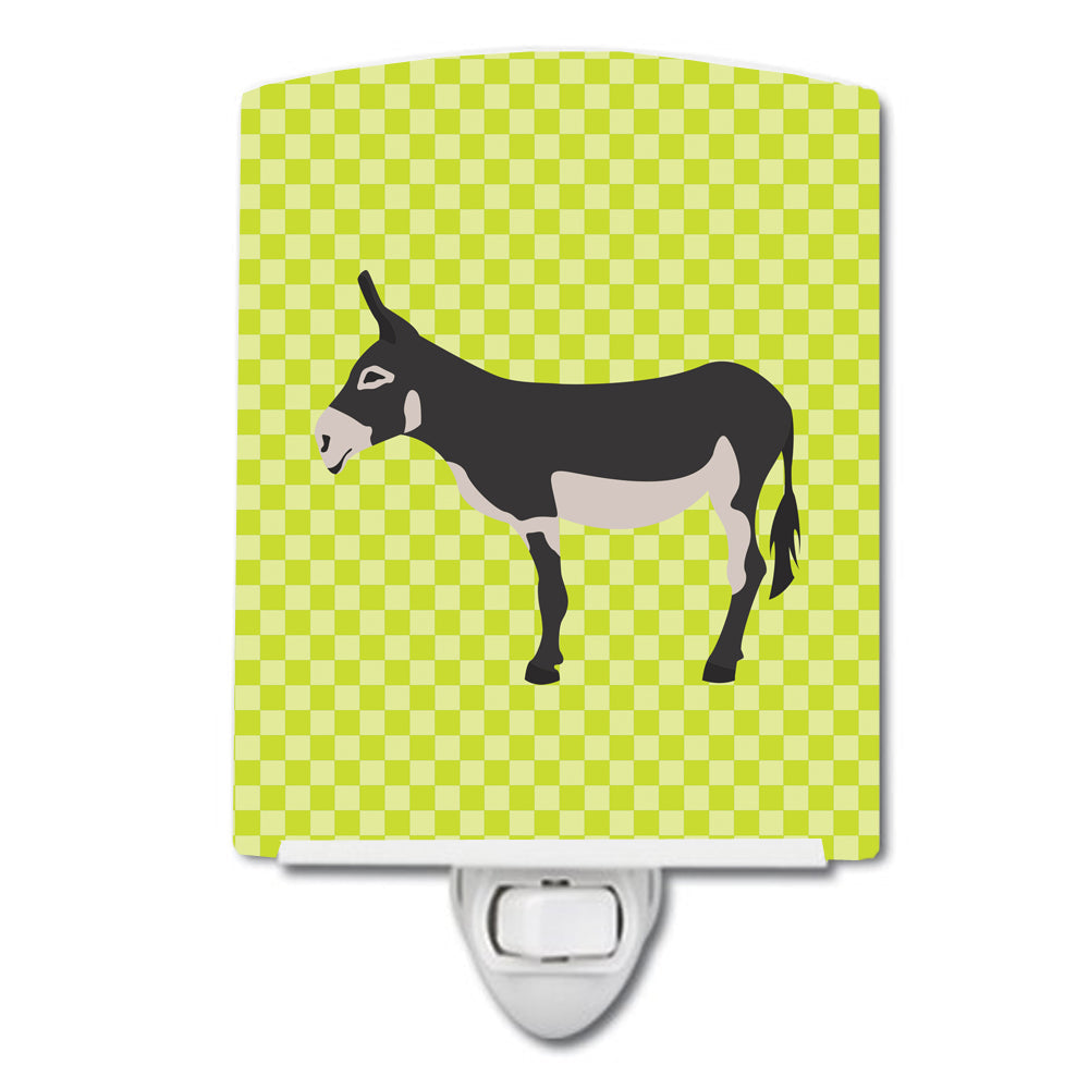 American Mammoth Jack Donkey Green Ceramic Night Light Compact, UL-Certified, Ideal for Bedroom, Bathroom, Nursery, Hallway, Kitchen, 6x4x3, Multicolor