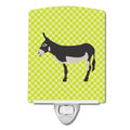 American Mammoth Jack Donkey Green Ceramic Night Light Compact, UL-Certified, Ideal for Bedroom, Bathroom, Nursery, Hallway, Kitchen, 6x4x3, Multicolor
