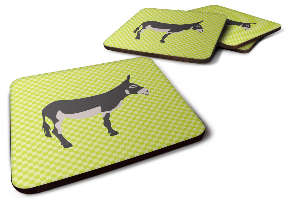 American Mammoth Jack Donkey Green Foam Coasters Set of 4 Cup Coasters for Indoor Outdoor, Tabletop Protection, Anti Slip, Mouse pad Material