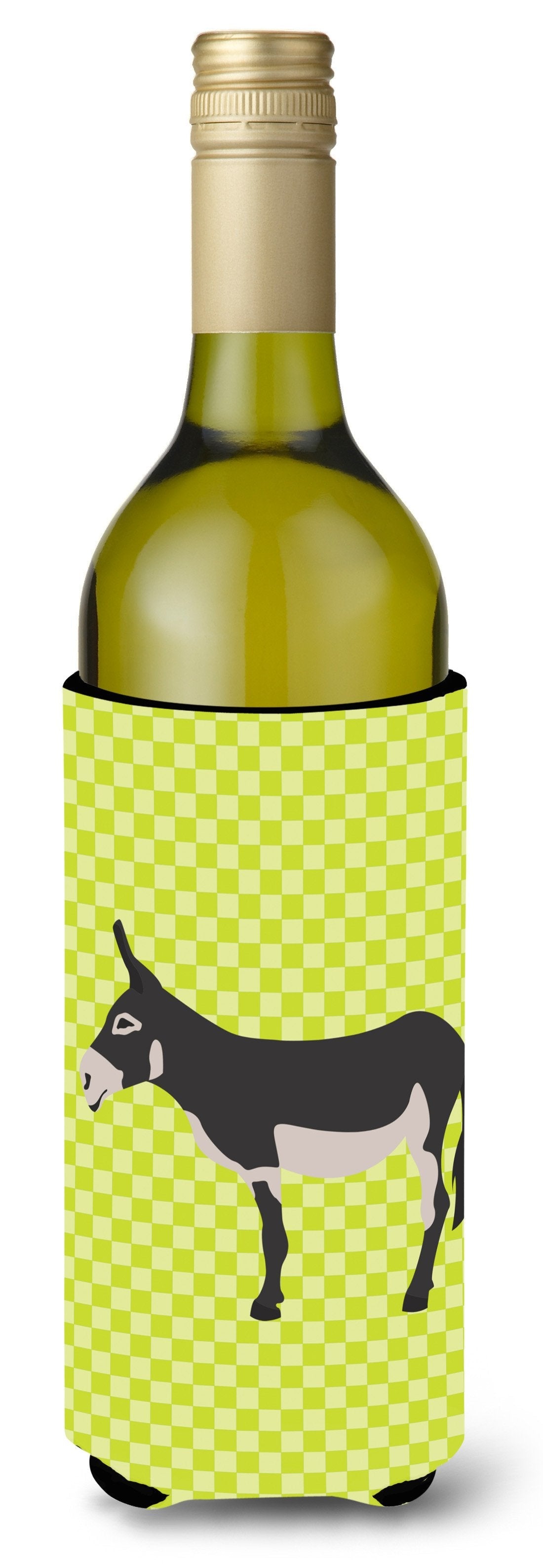 American Mammoth Jack Donkey Green Wine Bottle Hugger Gift Sleeve for Standard 750 ml Bottles, Insulated Reusable Also Fits Mini Shot & Pint Bottles