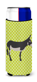 American Mammoth Jack Donkey Green Slim Can Hugger , Insulated Foam Hugger for 12 oz Slim Cans, Beer Bottles & Water Bottles, Printed in USA