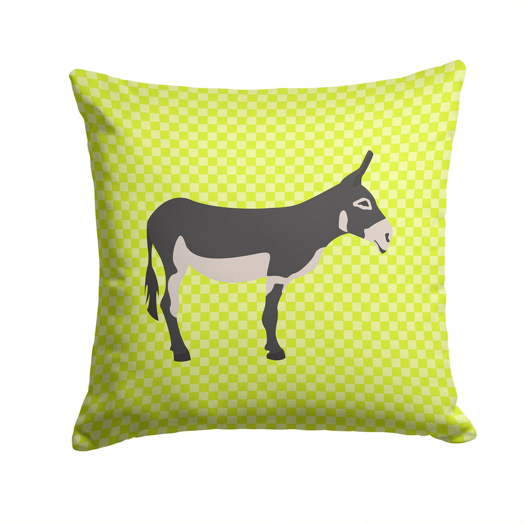 American Mammoth Jack Donkey Green Decorative Throw Pillow 14x14 Indoor Outdoor Accent Cushion, Fabric Cover with Insert for Sofa, Bed, Porch & Living Room