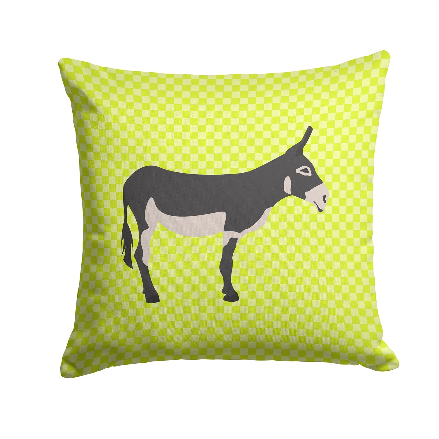 American Mammoth Jack Donkey Green Decorative Throw Pillow 14x14 Indoor Outdoor Accent Cushion, Fabric Cover with Insert for Sofa, Bed, Porch & Living Room