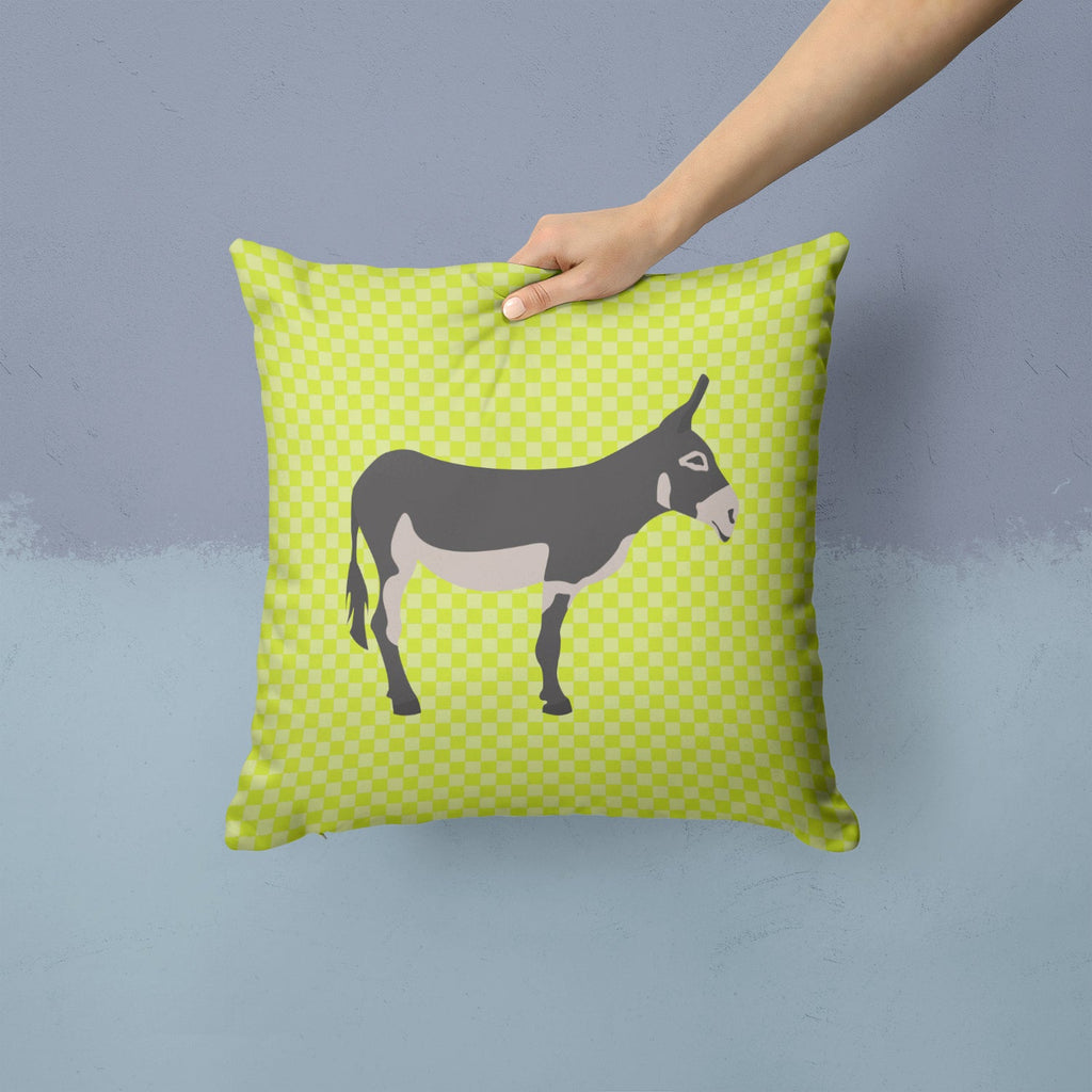 American Mammoth Jack Donkey Green Decorative Throw Pillow 14x14 Indoor Outdoor Accent Cushion, Fabric Cover with Insert for Sofa, Bed, Porch & Living Room