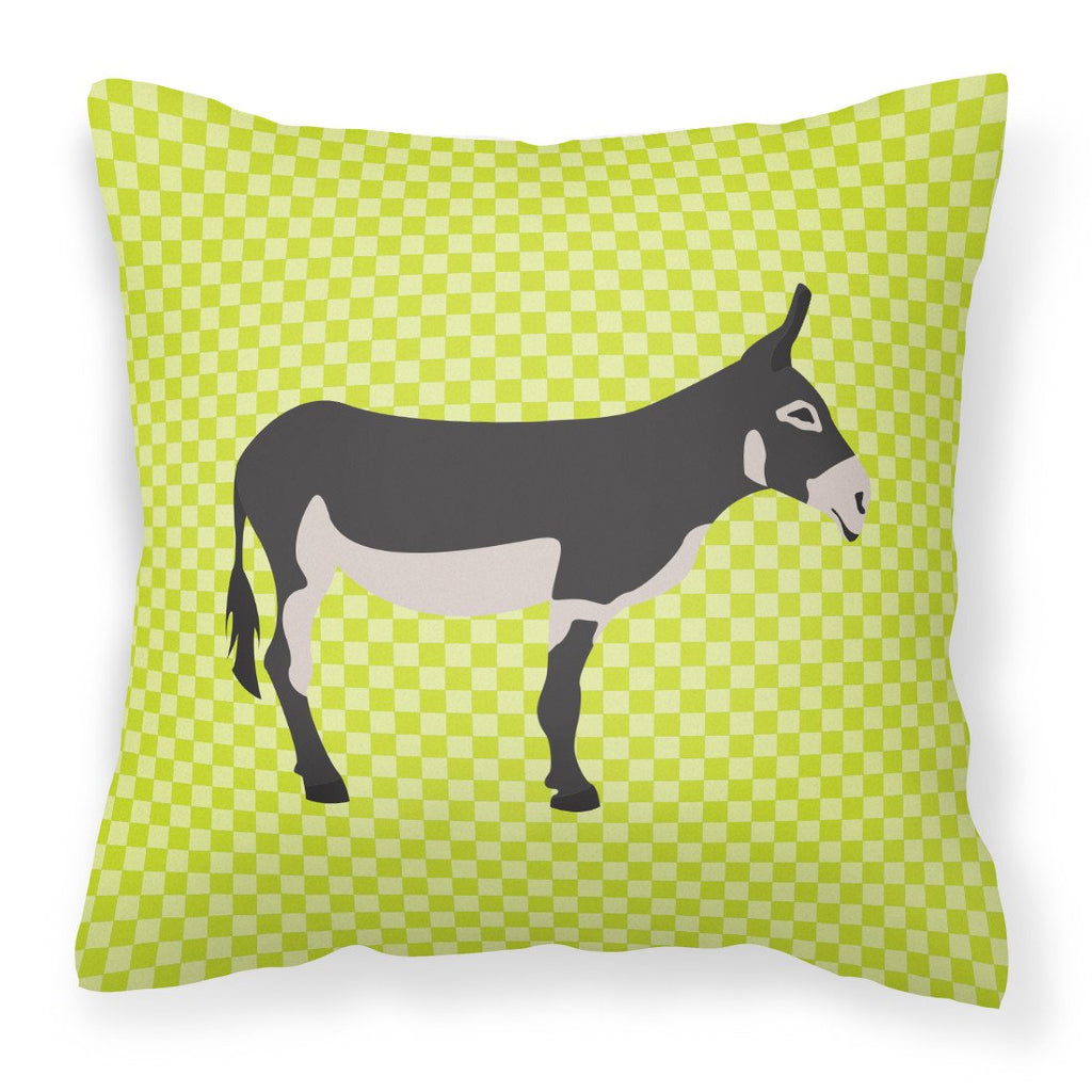 American Mammoth Jack Donkey Green Decorative Throw Pillow 18x18 Indoor Outdoor Accent Cushion, Fabric Cover with Insert for Sofa, Bed, Porch & Living Room