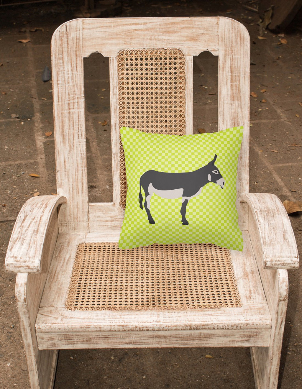 American Mammoth Jack Donkey Green Decorative Throw Pillow 18x18 Indoor Outdoor Accent Cushion, Fabric Cover with Insert for Sofa, Bed, Porch & Living Room