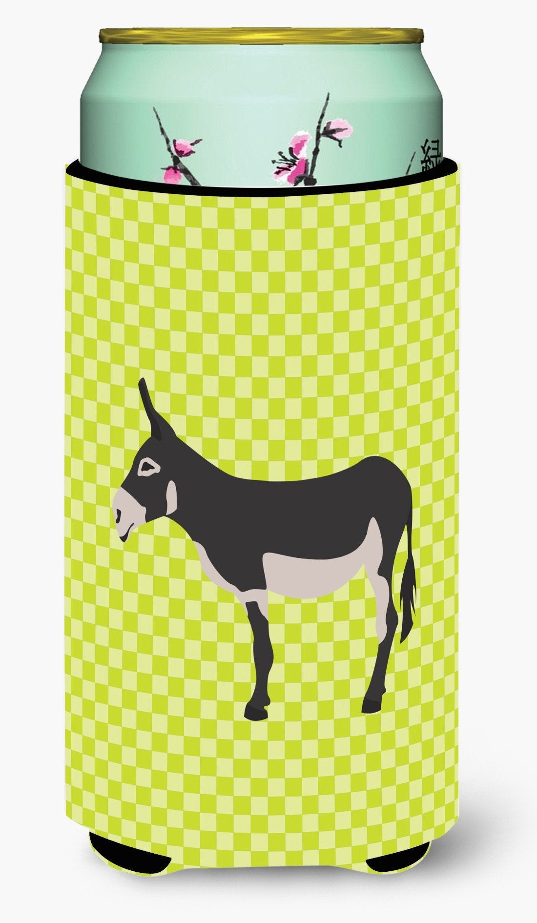 American Mammoth Jack Donkey Green Tall Boy Hugger Can Cooler Sleeve Machine Washable Drink Collapsible Insulator Beverage Insulated Holder