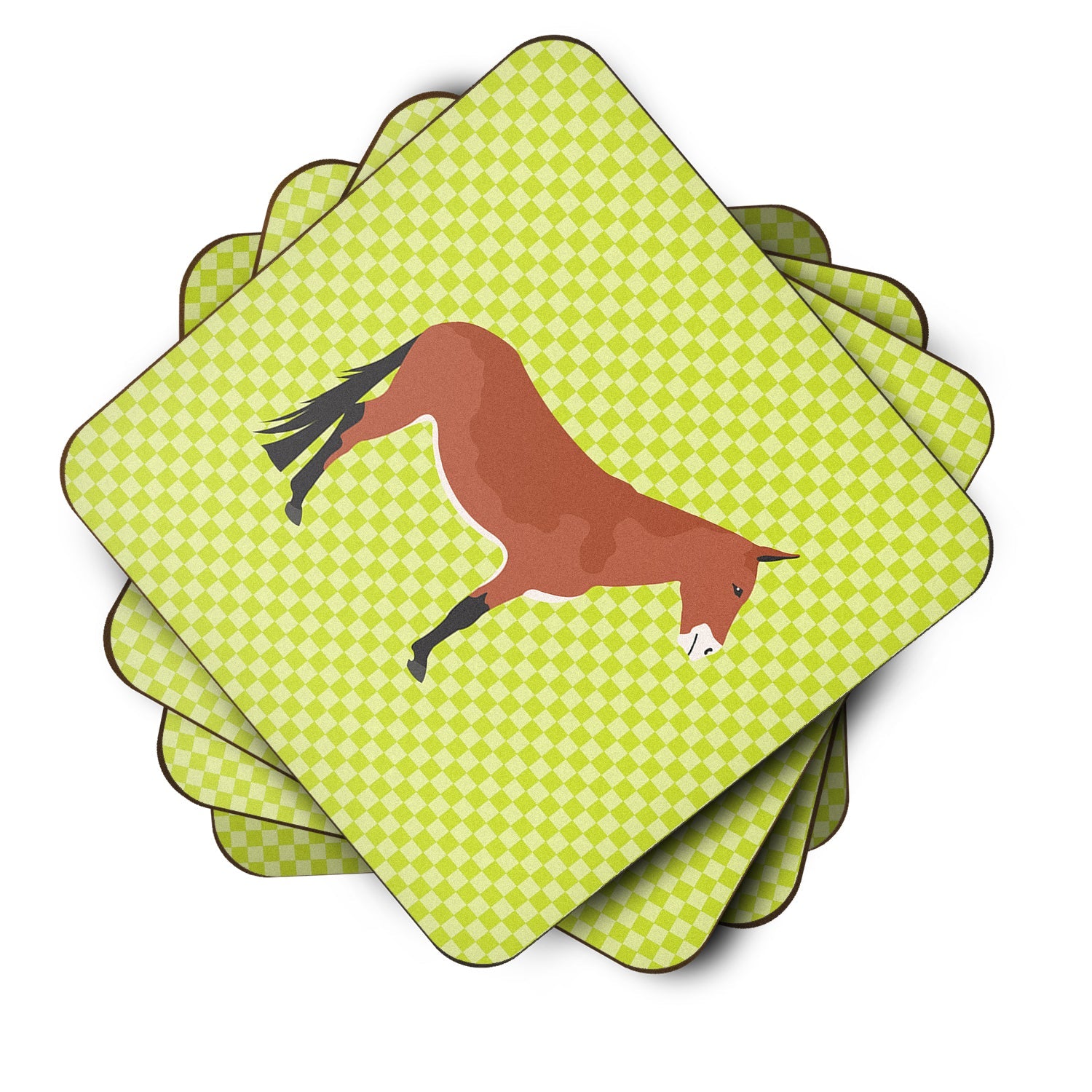 Mule Green Foam Coasters Set of 4 Cup Coasters for Indoor Outdoor, Tabletop Protection, Anti Slip, Mouse pad Material