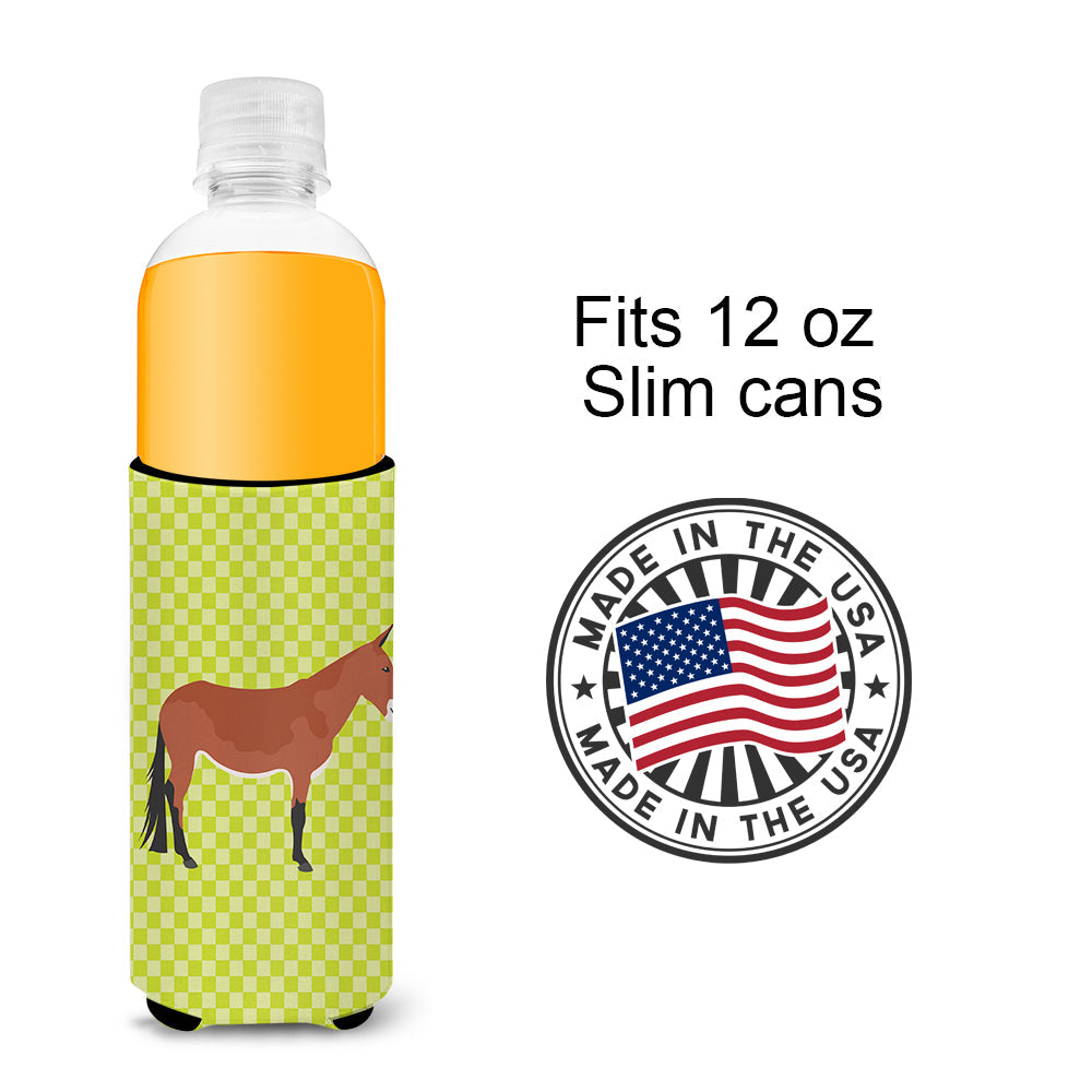 Mule Green Slim Can Hugger , Insulated Foam Hugger for 12 oz Slim Cans, Beer Bottles & Water Bottles, Printed in USA