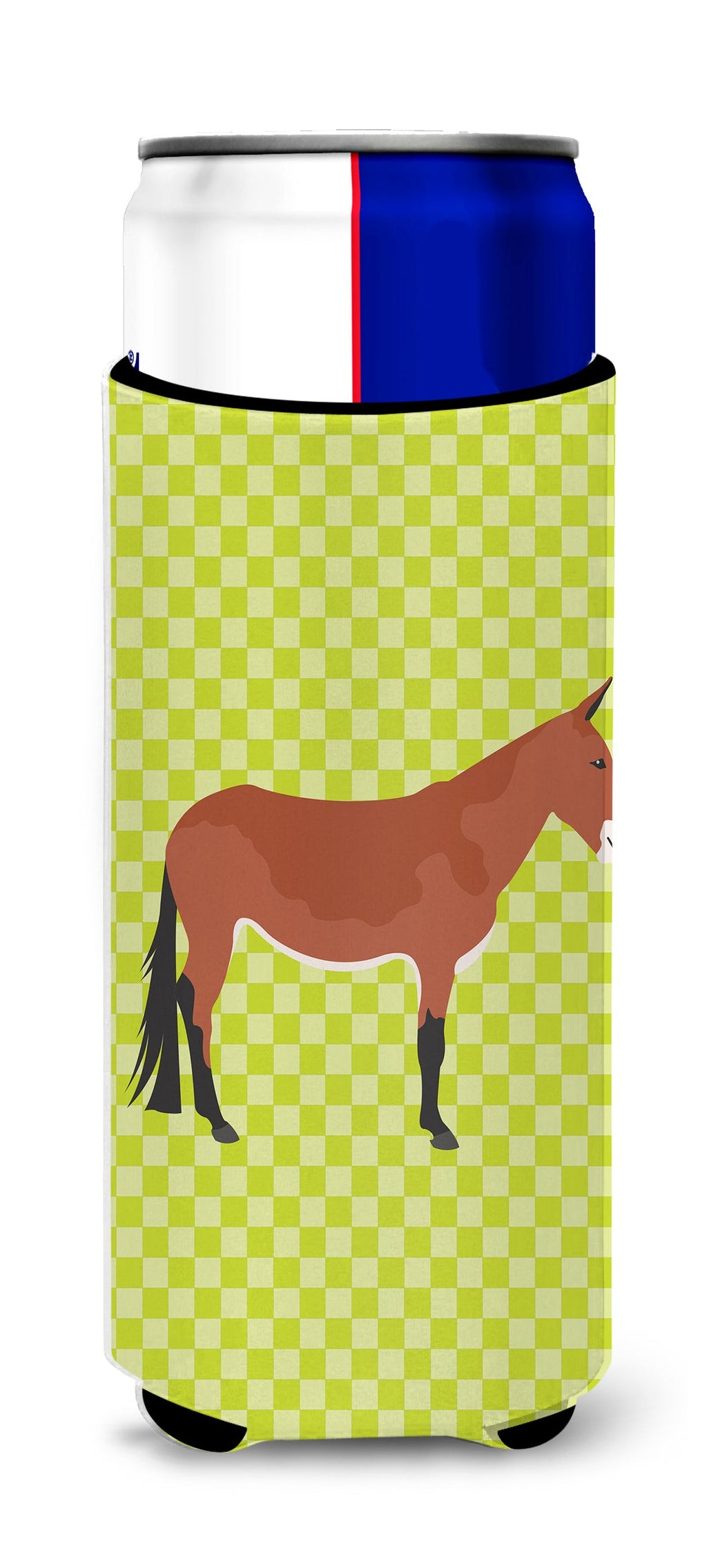 Mule Green Slim Can Hugger , Insulated Foam Hugger for 12 oz Slim Cans, Beer Bottles & Water Bottles, Printed in USA