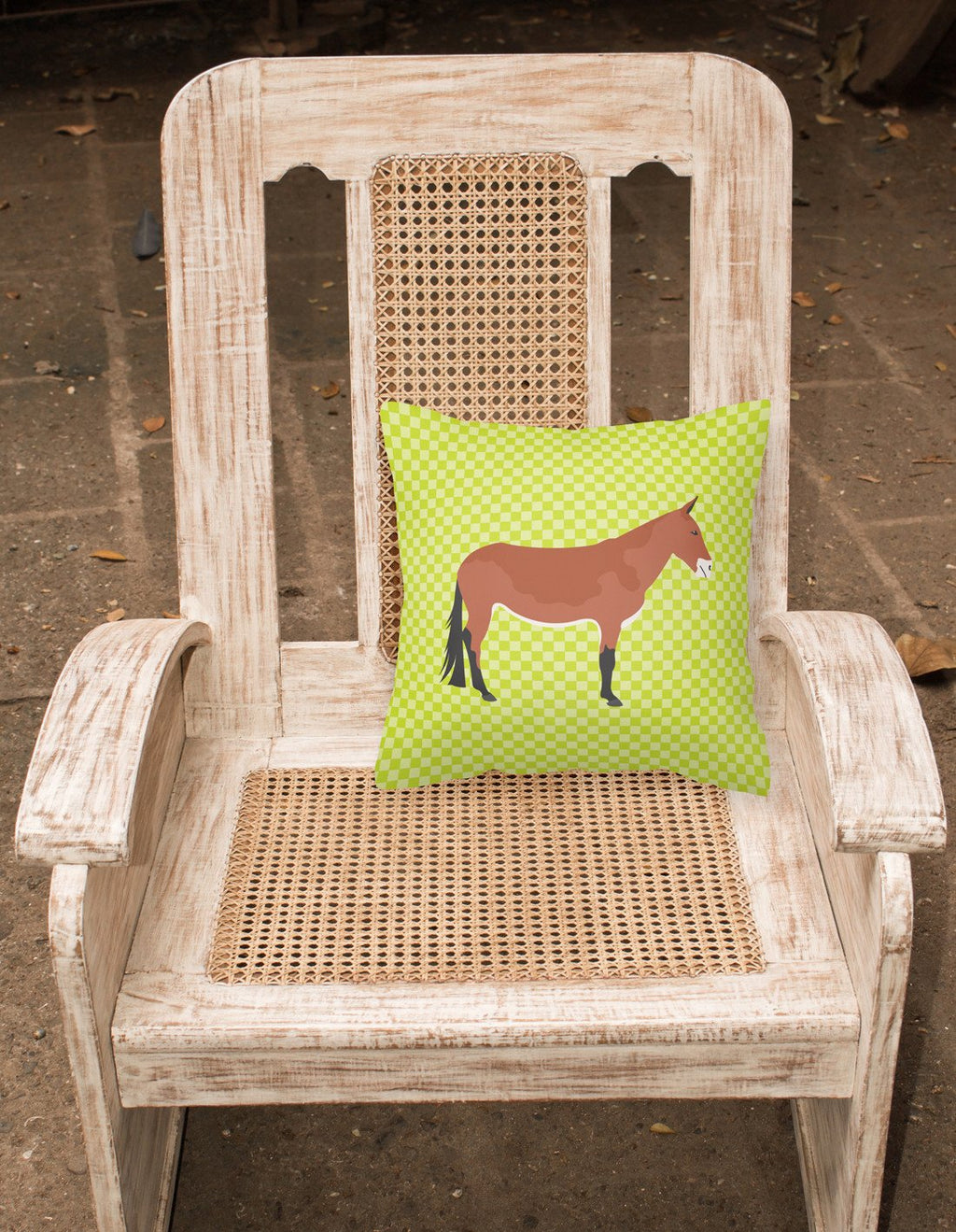 Mule Green Decorative Throw Pillow 18x18 Indoor Outdoor Accent Cushion, Fabric Cover with Insert for Sofa, Bed, Porch & Living Room