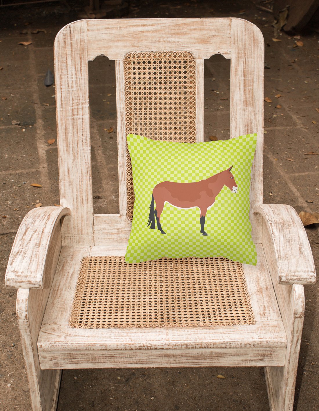 Mule Green Decorative Throw Pillow 18x18 Indoor Outdoor Accent Cushion, Fabric Cover with Insert for Sofa, Bed, Porch & Living Room