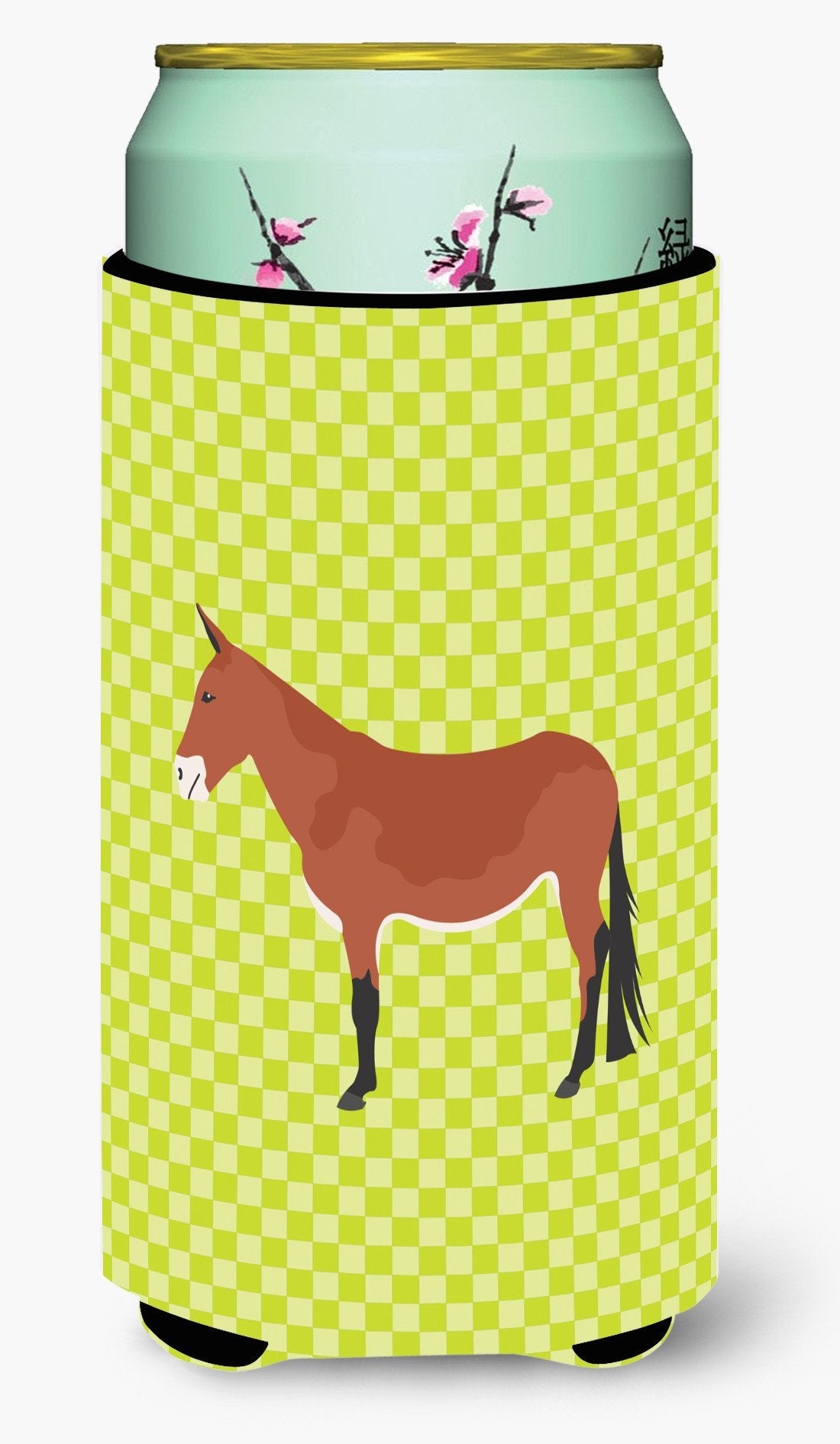 Mule Green Tall Boy Hugger Can Cooler Sleeve Machine Washable Drink Collapsible Insulator Beverage Insulated Holder