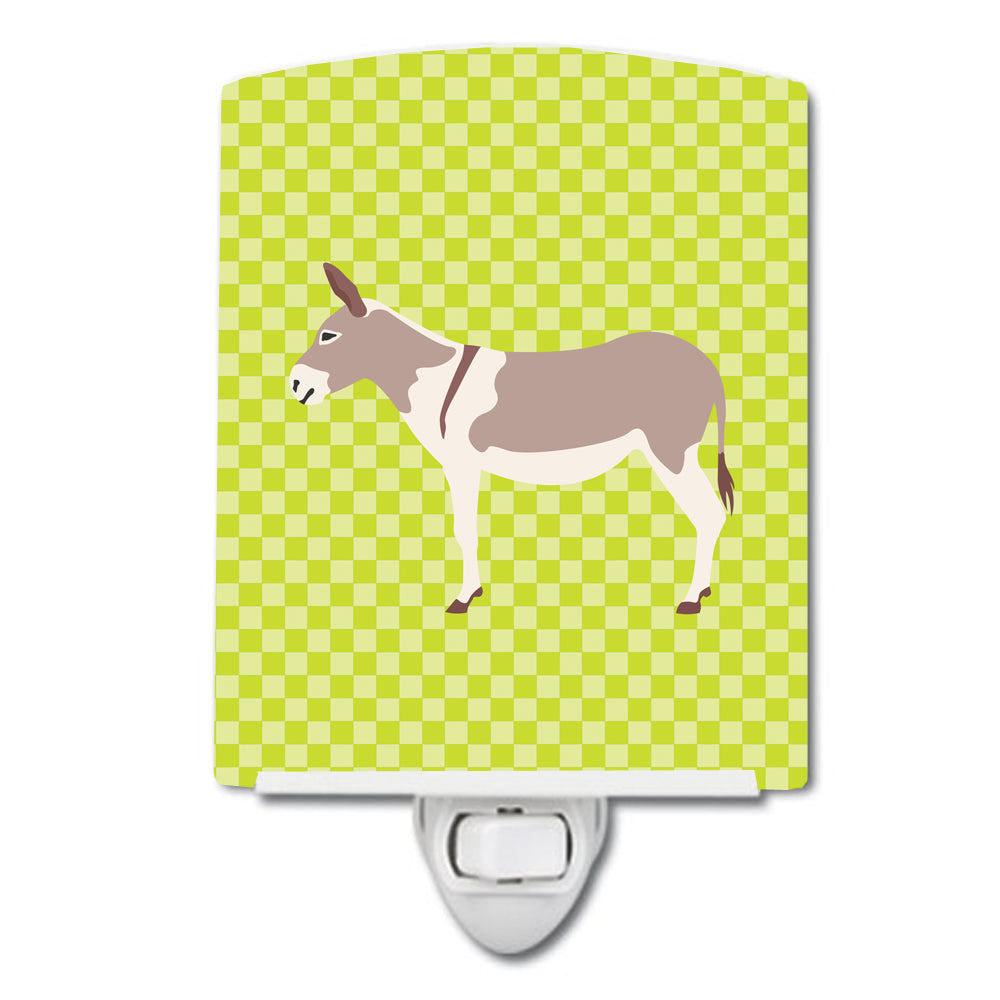 Australian Teamster Donkey Green Ceramic Night Light Compact, UL-Certified, Ideal for Bedroom, Bathroom, Nursery, Hallway, Kitchen, 6x4x3, Multicolor