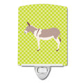 Australian Teamster Donkey Green Ceramic Night Light Compact, UL-Certified, Ideal for Bedroom, Bathroom, Nursery, Hallway, Kitchen, 6x4x3, Multicolor
