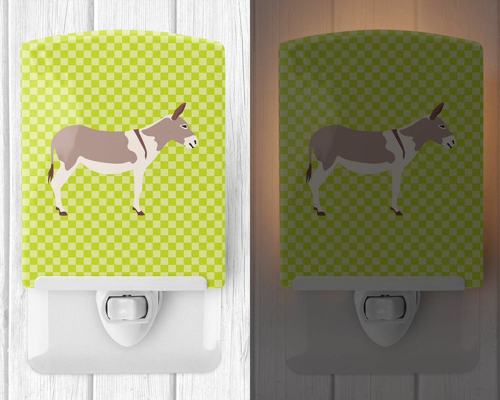 Australian Teamster Donkey Green Ceramic Night Light Compact, UL-Certified, Ideal for Bedroom, Bathroom, Nursery, Hallway, Kitchen, 6x4x3, Multicolor