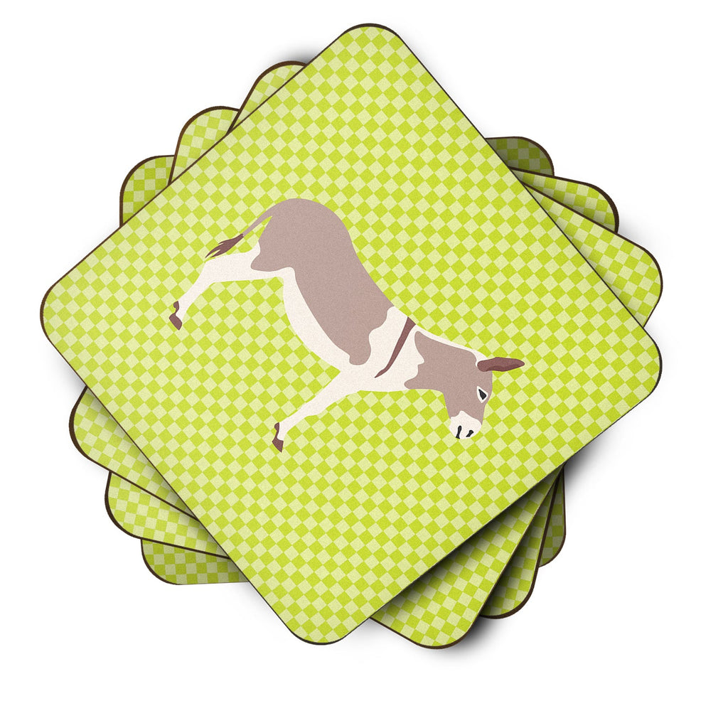 Australian Teamster Donkey Green Foam Coasters Set of 4 Cup Coasters for Indoor Outdoor, Tabletop Protection, Anti Slip, Mouse pad Material