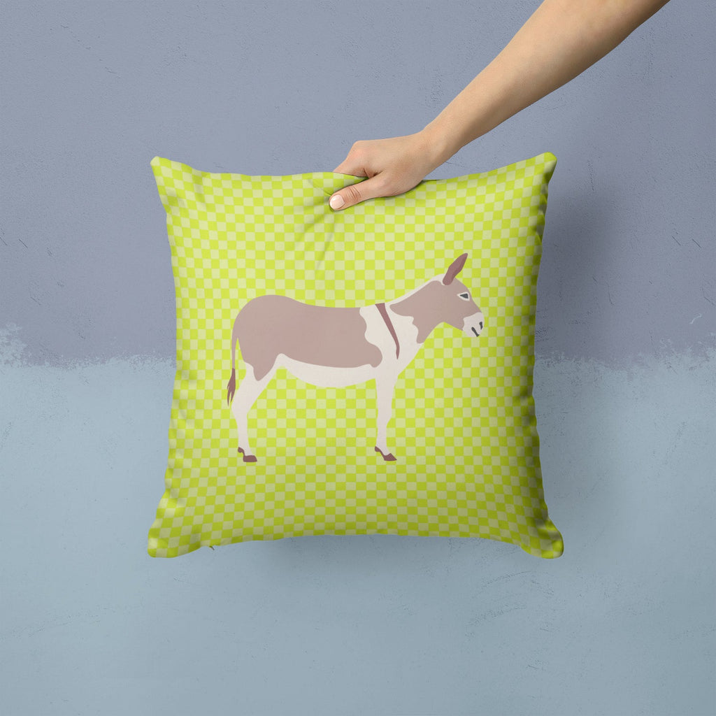 Australian Teamster Donkey Green Decorative Throw Pillow 14x14 Indoor Outdoor Accent Cushion, Fabric Cover with Insert for Sofa, Bed, Porch & Living Room