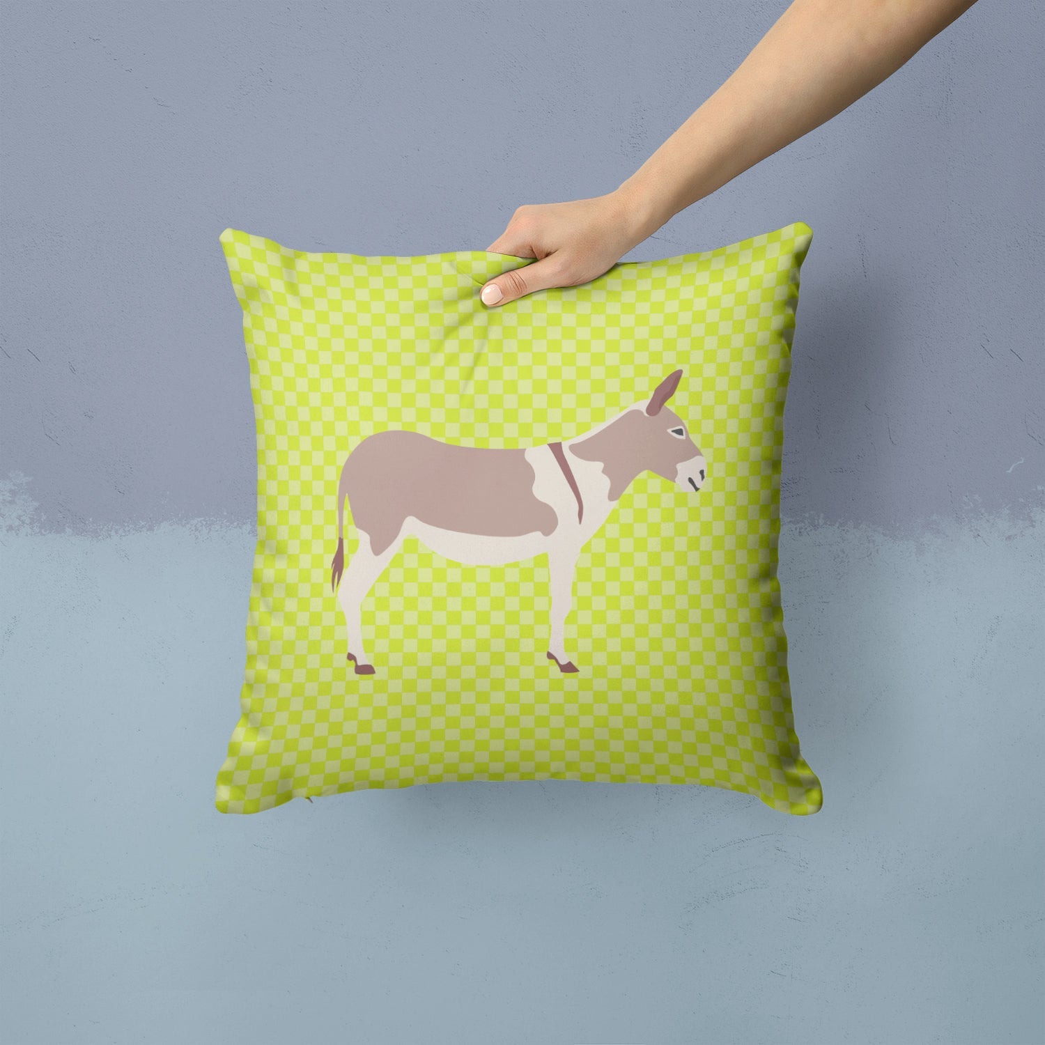 Australian Teamster Donkey Green Decorative Throw Pillow 14x14 Indoor Outdoor Accent Cushion, Fabric Cover with Insert for Sofa, Bed, Porch & Living Room