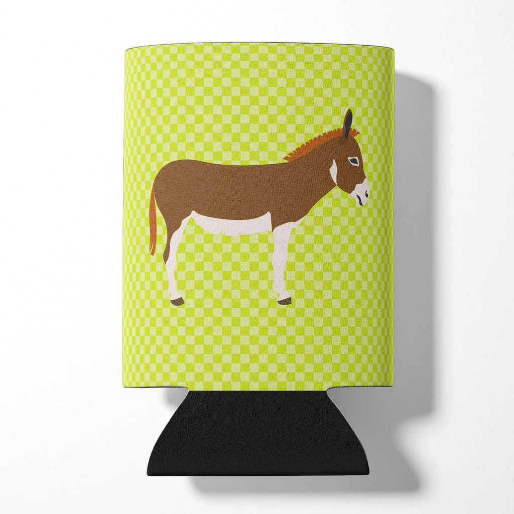 Miniature Mediterranian Donkey Green Can or Bottle Hugger Cooler Sleeve for Standard 12 oz Cans, Insulated Foam Beer & Soda Can Hugger Reusable