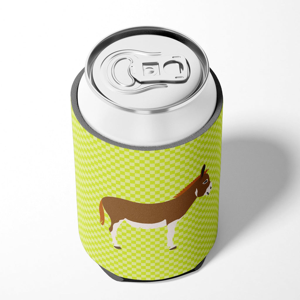 Miniature Mediterranian Donkey Green Can or Bottle Hugger Cooler Sleeve for Standard 12 oz Cans, Insulated Foam Beer & Soda Can Hugger Reusable