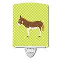 Miniature Mediterranian Donkey Green Ceramic Night Light Compact, UL-Certified, Ideal for Bedroom, Bathroom, Nursery, Hallway, Kitchen, 6x4x3, Multicolor
