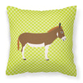 Miniature Mediterranian Donkey Green Decorative Throw Pillow 18x18 Indoor Outdoor Accent Cushion, Fabric Cover with Insert for Sofa, Bed, Porch & Living Room