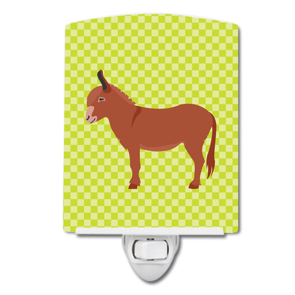 Irish Donkey Green Ceramic Night Light Compact, UL-Certified, Ideal for Bedroom, Bathroom, Nursery, Hallway, Kitchen, 6x4x3, Multicolor