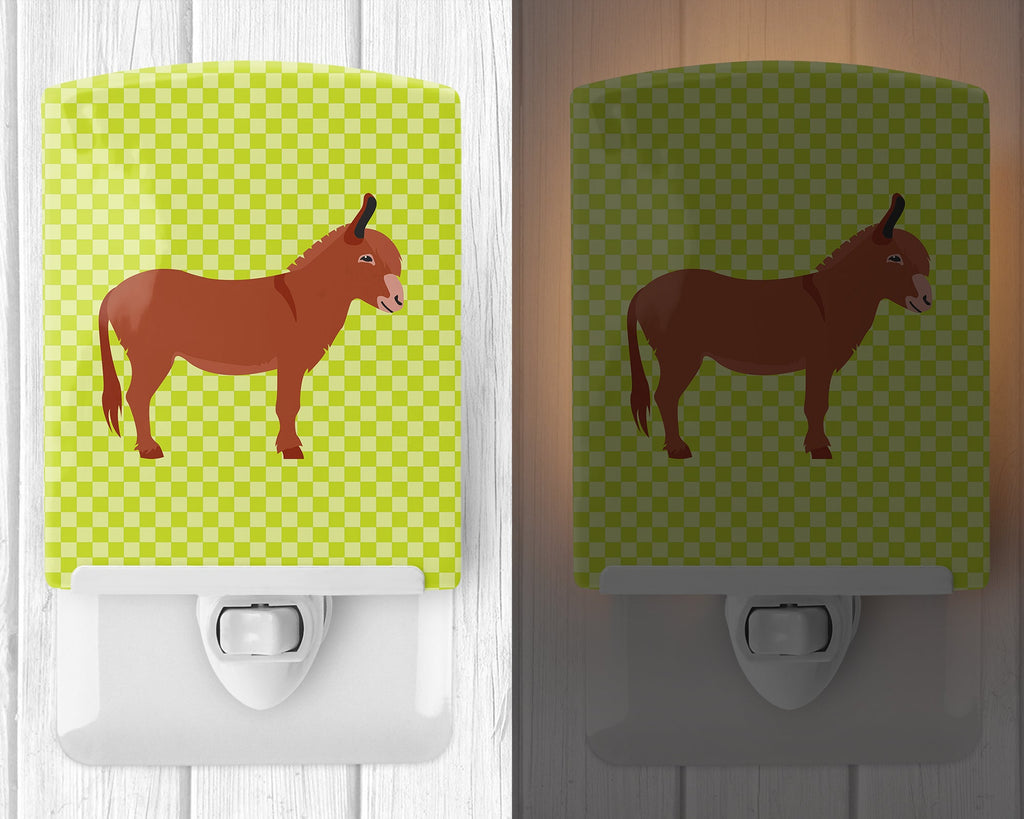 Irish Donkey Green Ceramic Night Light Compact, UL-Certified, Ideal for Bedroom, Bathroom, Nursery, Hallway, Kitchen, 6x4x3, Multicolor
