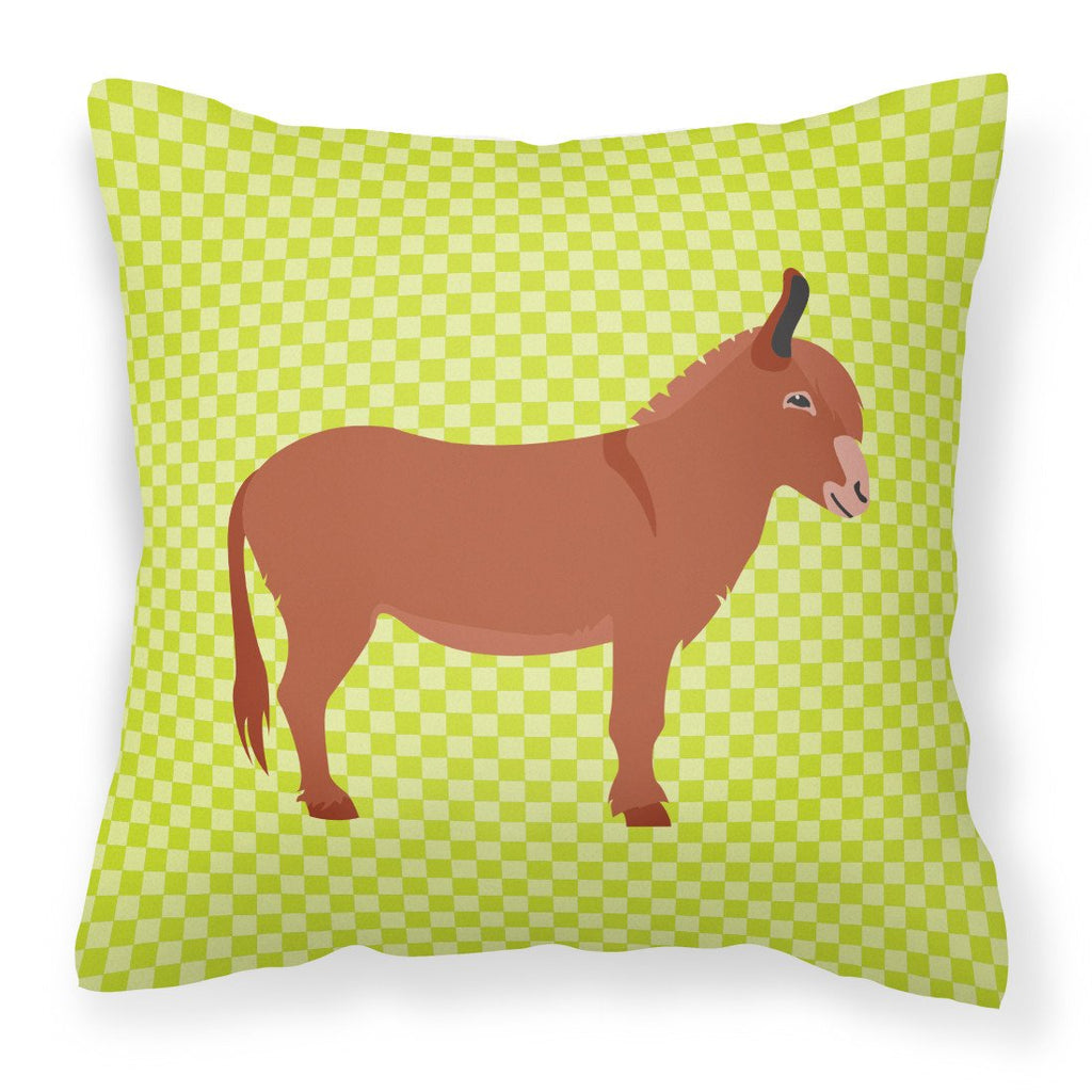 Irish Donkey Green Decorative Throw Pillow 18x18 Indoor Outdoor Accent Cushion, Fabric Cover with Insert for Sofa, Bed, Porch & Living Room