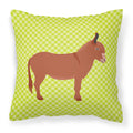 Irish Donkey Green Decorative Throw Pillow 18x18 Indoor Outdoor Accent Cushion, Fabric Cover with Insert for Sofa, Bed, Porch & Living Room