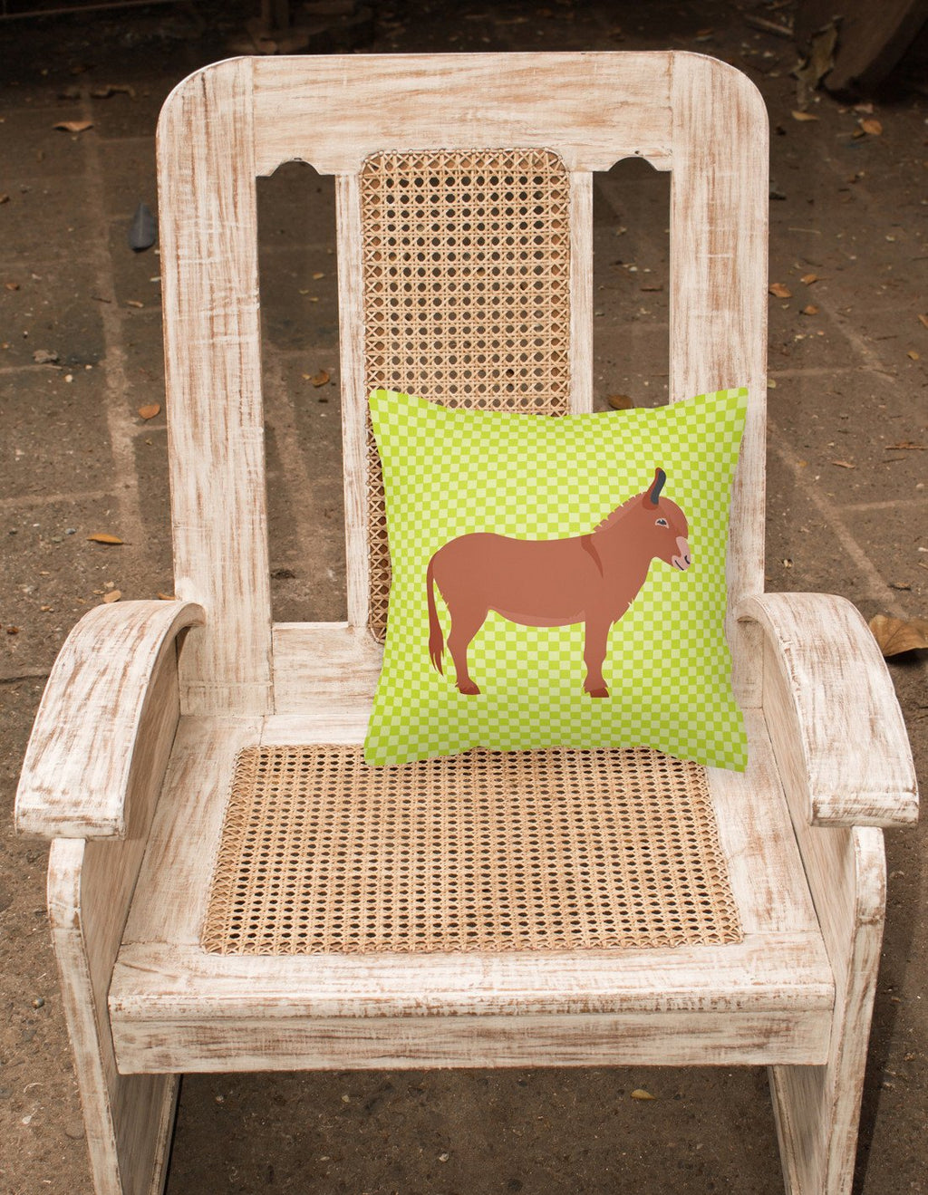 Irish Donkey Green Decorative Throw Pillow 18x18 Indoor Outdoor Accent Cushion, Fabric Cover with Insert for Sofa, Bed, Porch & Living Room
