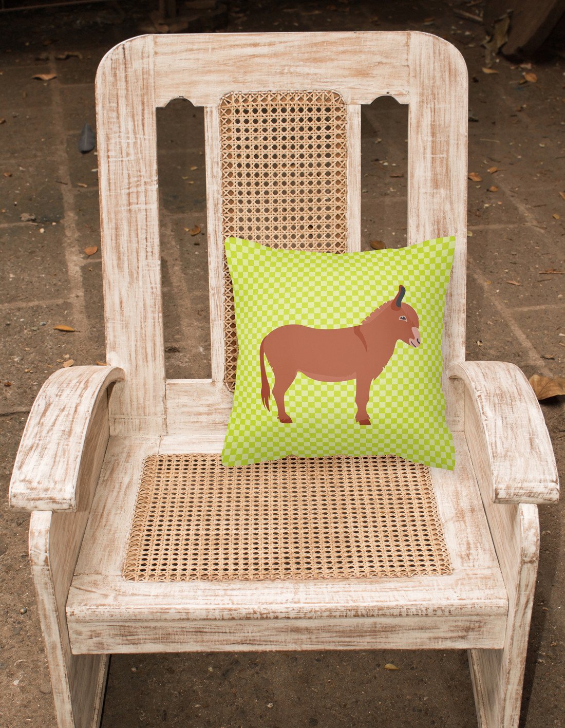 Irish Donkey Green Decorative Throw Pillow 18x18 Indoor Outdoor Accent Cushion, Fabric Cover with Insert for Sofa, Bed, Porch & Living Room