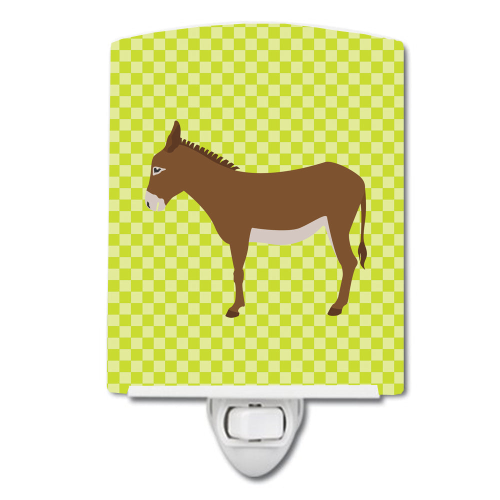 Cotentin Donkey Green Ceramic Night Light Compact, UL-Certified, Ideal for Bedroom, Bathroom, Nursery, Hallway, Kitchen, 6x4x3, Multicolor