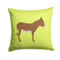 Cotentin Donkey Green Decorative Throw Pillow 14x14 Indoor Outdoor Accent Cushion, Fabric Cover with Insert for Sofa, Bed, Porch & Living Room