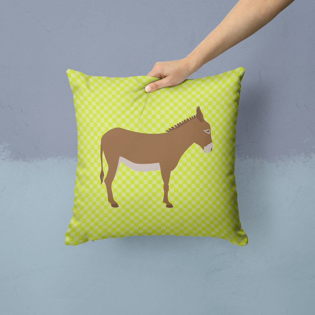 Cotentin Donkey Green Decorative Throw Pillow 14x14 Indoor Outdoor Accent Cushion, Fabric Cover with Insert for Sofa, Bed, Porch & Living Room