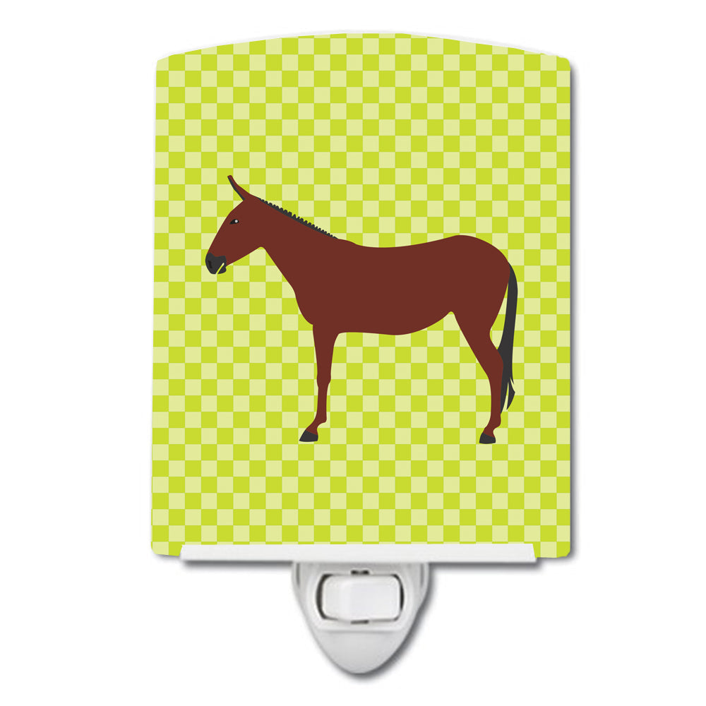 Hinny Horse Donkey Green Ceramic Night Light Compact, UL-Certified, Ideal for Bedroom, Bathroom, Nursery, Hallway, Kitchen, 6x4x3, Multicolor