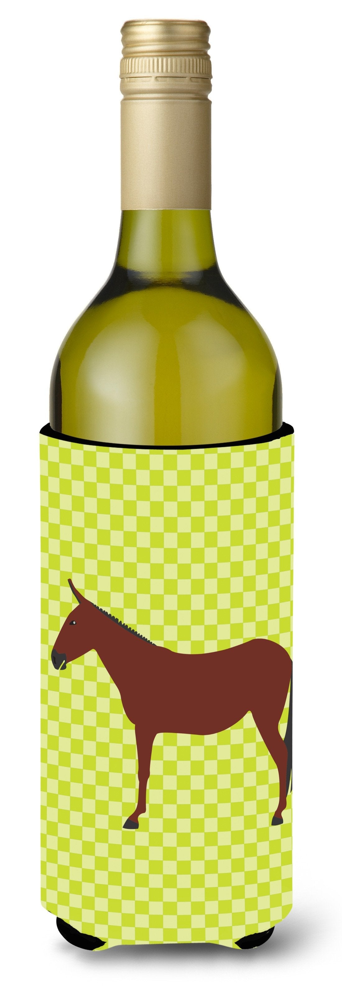 Hinny Horse Donkey Green Wine Bottle Hugger Gift Sleeve for Standard 750 ml Bottles, Insulated Reusable Also Fits Mini Shot & Pint Bottles