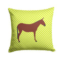 Hinny Horse Donkey Green Decorative Throw Pillow 14x14 Indoor Outdoor Accent Cushion, Fabric Cover with Insert for Sofa, Bed, Porch & Living Room