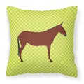 Hinny Horse Donkey Green Decorative Throw Pillow 18x18 Indoor Outdoor Accent Cushion, Fabric Cover with Insert for Sofa, Bed, Porch & Living Room
