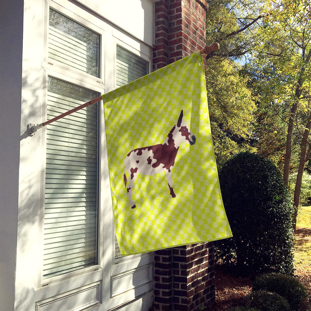 American Spotted Donkey Green House Flag 28x40 Porch Sleeve Pole Decorative Outside Yard Banner Artwork Wall Hanging, Polyester