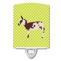 American Spotted Donkey Green Ceramic Night Light Compact, UL-Certified, Ideal for Bedroom, Bathroom, Nursery, Hallway, Kitchen, 6x4x3, Multicolor