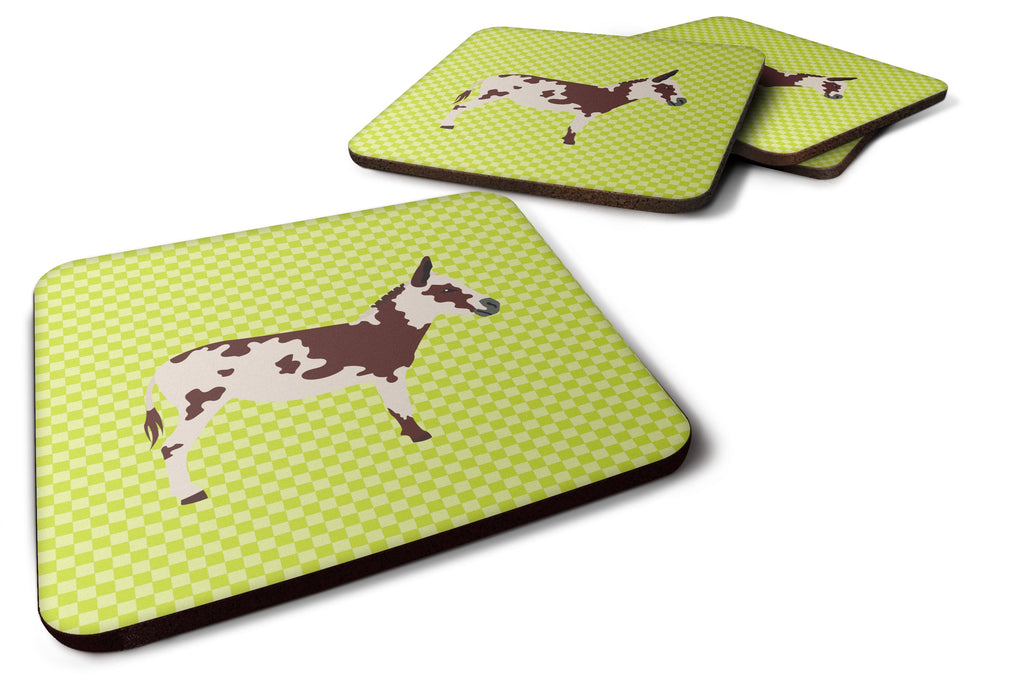 American Spotted Donkey Green Foam Coasters Set of 4 Cup Coasters for Indoor Outdoor, Tabletop Protection, Anti Slip, Mouse pad Material
