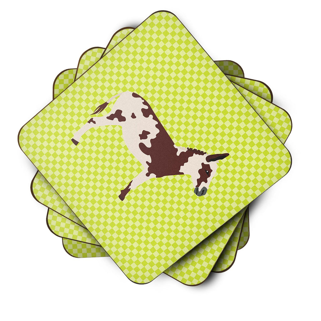 American Spotted Donkey Green Foam Coasters Set of 4 Cup Coasters for Indoor Outdoor, Tabletop Protection, Anti Slip, Mouse pad Material